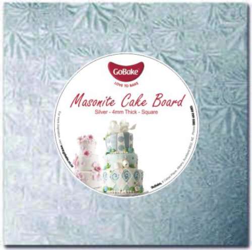 Masonite Cake Board - 10 inch Square Silver - Click Image to Close